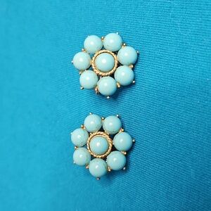 Elegant Gold and Blue Floral Earrings